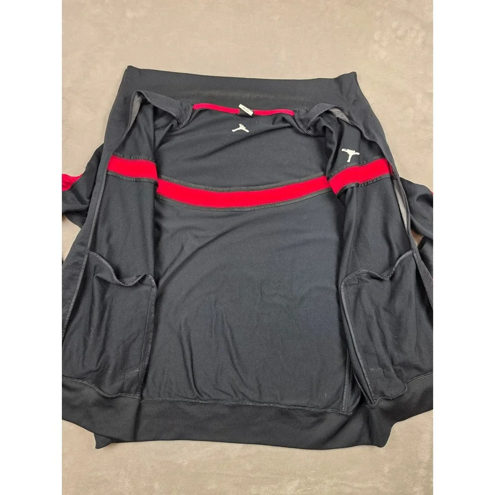 Jordan Track Jacket Mens XL Black Red Jumpman Dri-Fit Full Zip Athletic